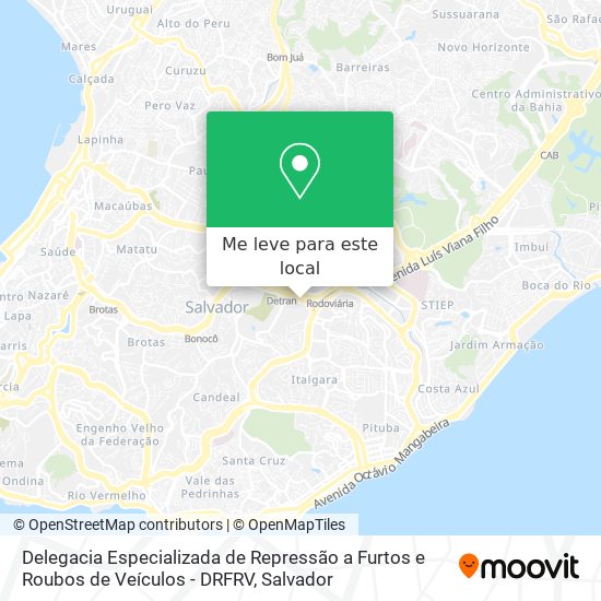 Delegacia Especializada de Repressão a Furtos e Roubos de Veículos - DRFRV mapa