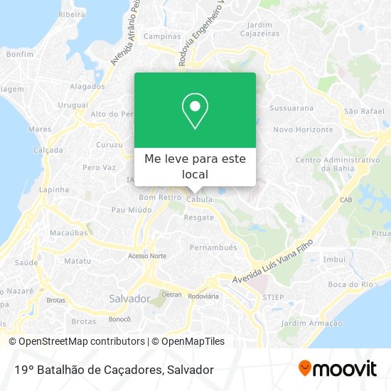 19º Batalhão de Caçadores mapa