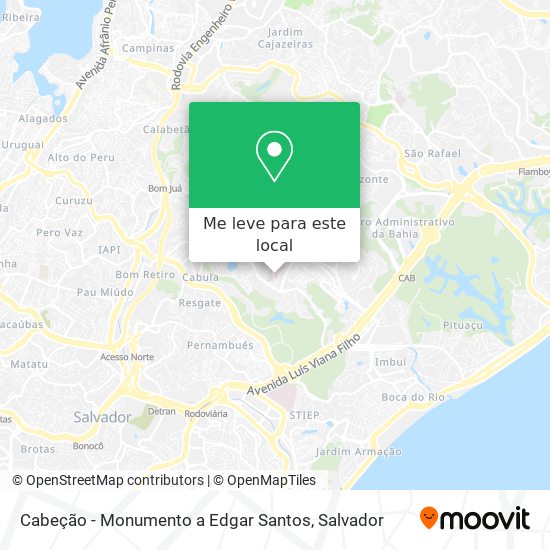 Cabeção - Monumento a Edgar Santos mapa