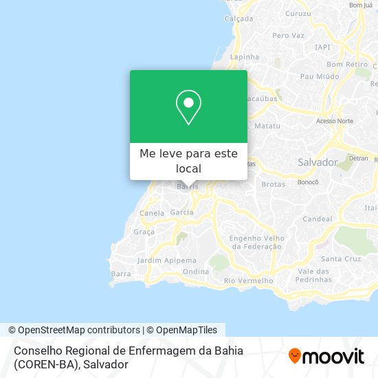 Conselho Regional de Enfermagem da Bahia (COREN-BA) mapa