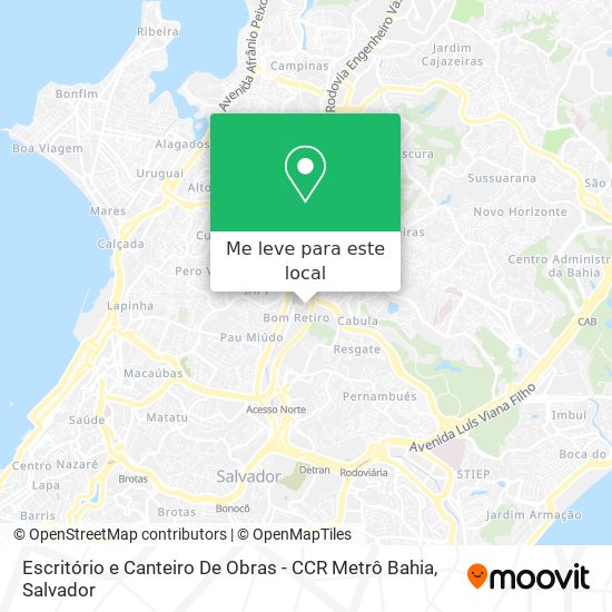 Escritório e Canteiro De Obras - CCR Metrô Bahia mapa