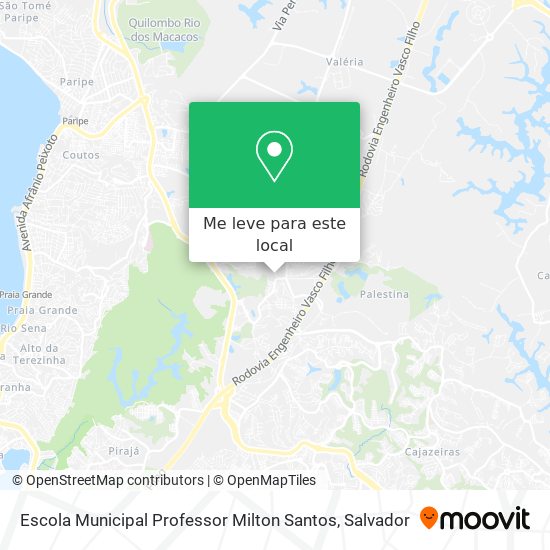 Escola Municipal Professor Milton Santos mapa