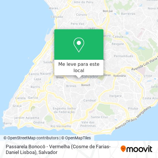 Passarela Bonocô - Vermelha (Cosme de Farias-Daniel Lisboa) mapa