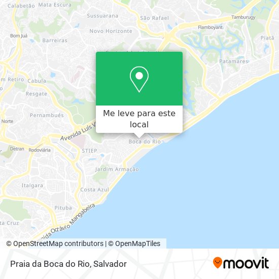 Praia da Boca do Rio mapa