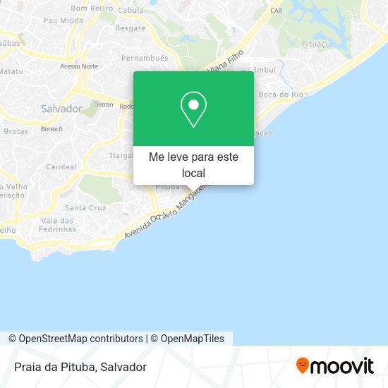 Praia da Pituba mapa