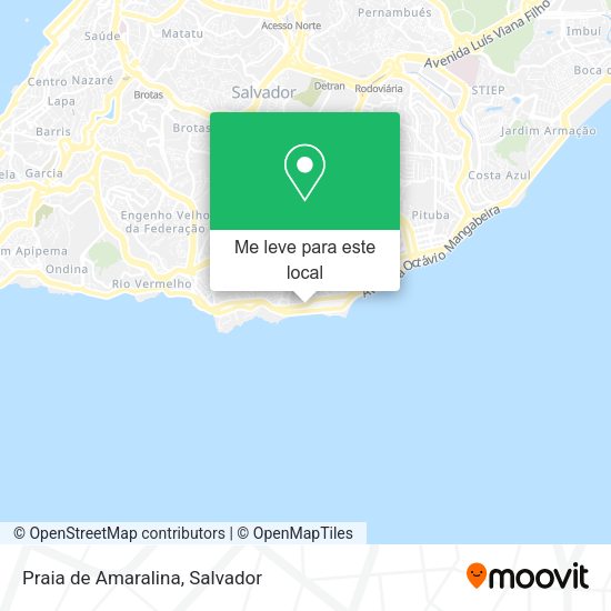Praia de Amaralina mapa