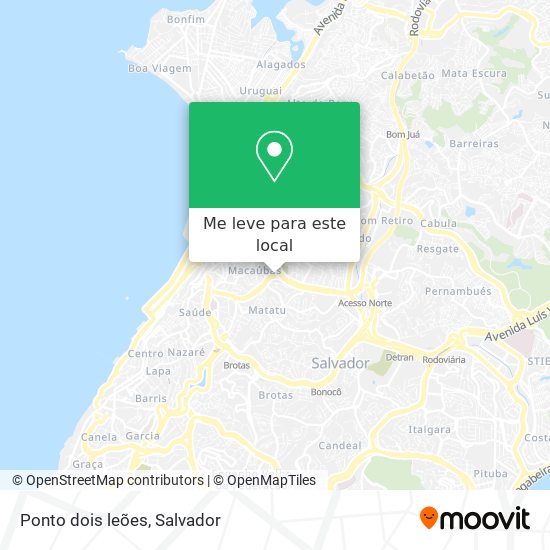 Ponto dois leões mapa