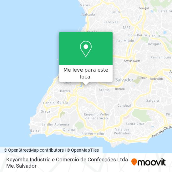 Kayamba Indústria e Comércio de Confecções Ltda Me mapa