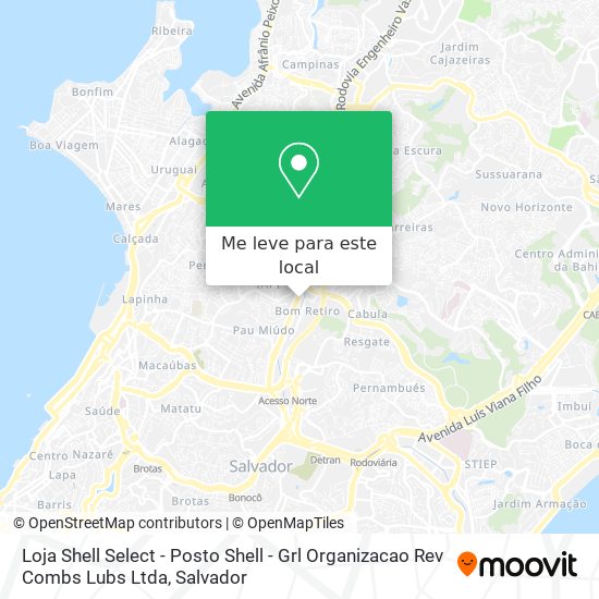 Loja Shell Select - Posto Shell - Grl Organizacao Rev Combs Lubs Ltda mapa