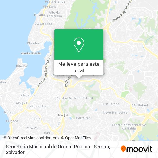 Secretaria Municipal de Ordem Pública - Semop mapa