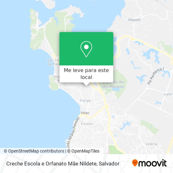 Creche Escola e Orfanato Mãe Nildete mapa