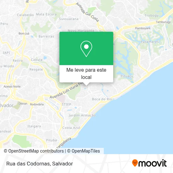 Rua das Codornas mapa