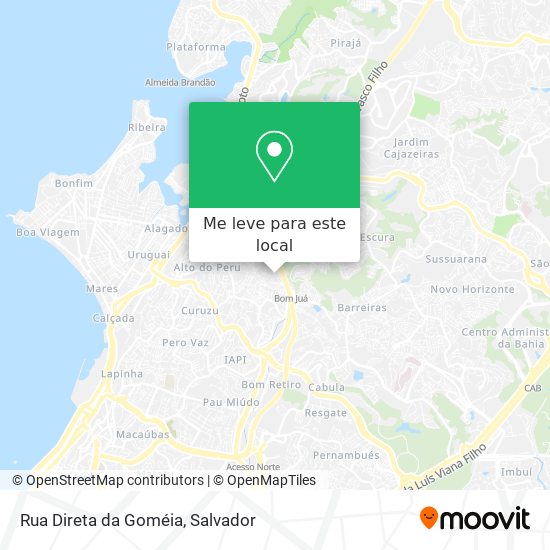 Rua Direta da Goméia mapa