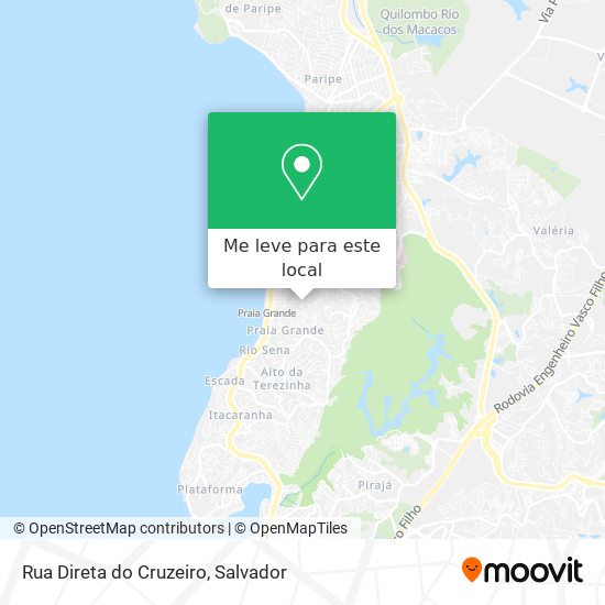 Rua Direta do Cruzeiro mapa