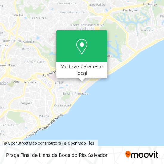 Praça Final de Linha da Boca do Rio mapa