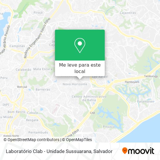 Laboratório Clab - Unidade Sussuarana mapa