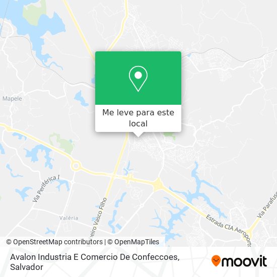 Avalon Industria E Comercio De Confeccoes mapa