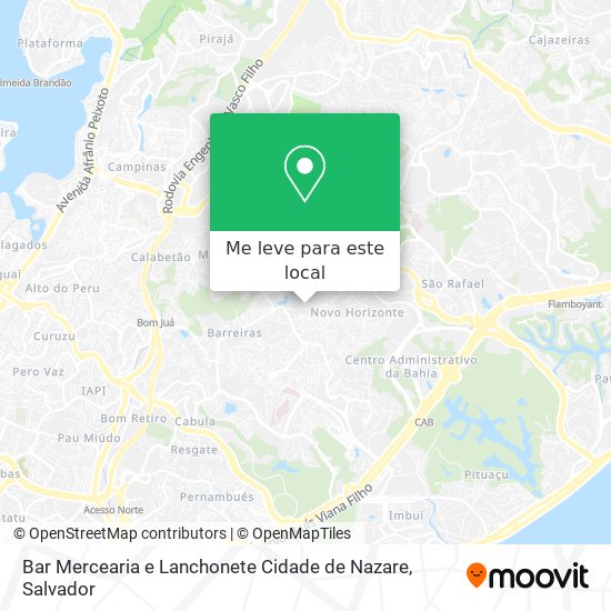 Bar Mercearia e Lanchonete Cidade de Nazare mapa