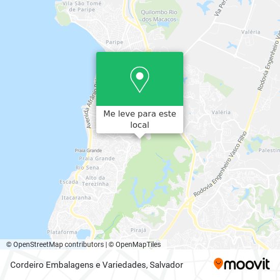 Cordeiro Embalagens e Variedades mapa