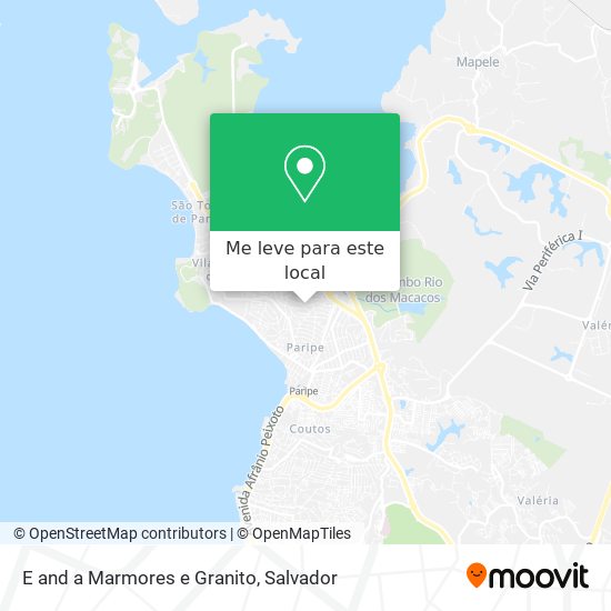 E and a Marmores e Granito mapa