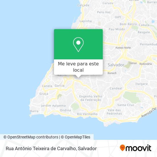 Rua Antônio Teixeira de Carvalho mapa