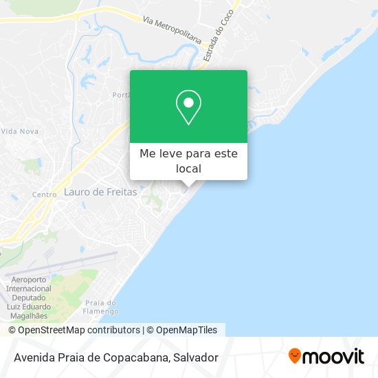 Avenida Praia de Copacabana mapa