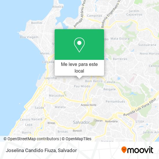 Joselina Candido Fiuza mapa