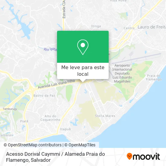 Acesso Dorival Caymmi / Alameda Praia do Flamengo mapa