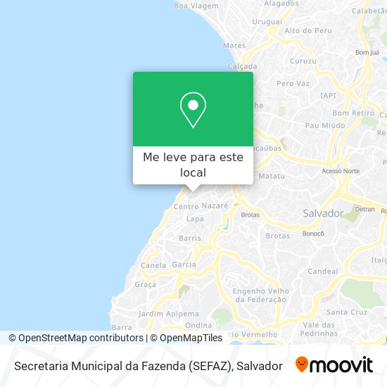 Secretaria Municipal da Fazenda (SEFAZ) mapa