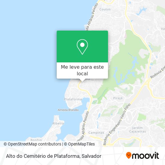 Alto do Cemitério de Plataforma mapa