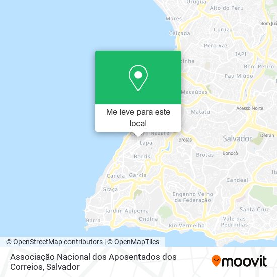 Associação Nacional dos Aposentados dos Correios mapa