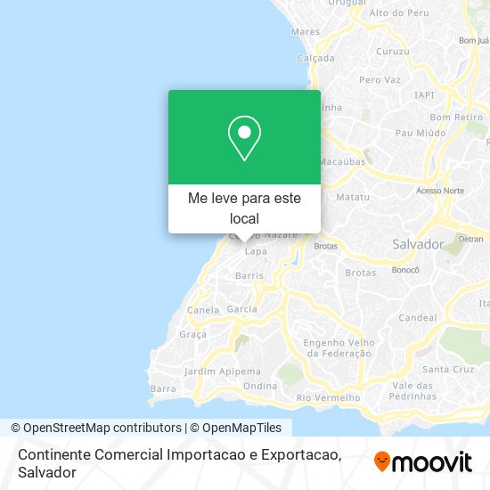 Continente Comercial Importacao e Exportacao mapa