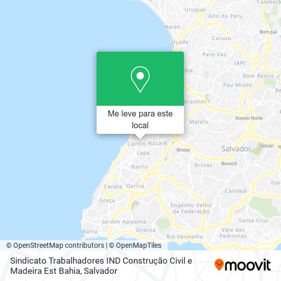 Sindicato Trabalhadores IND Construção Civil e Madeira Est Bahia mapa