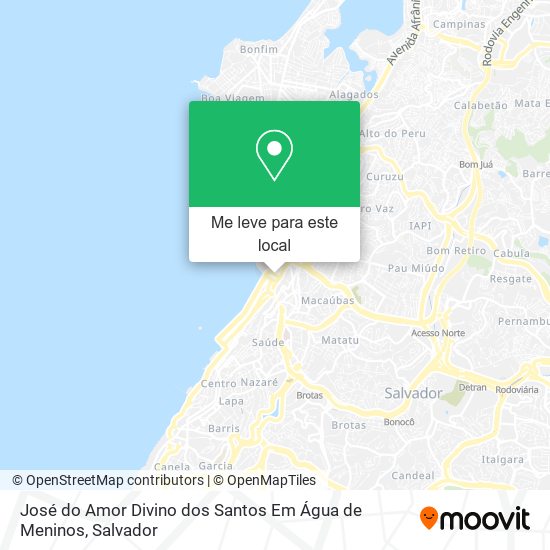 José do Amor Divino dos Santos Em Água de Meninos mapa