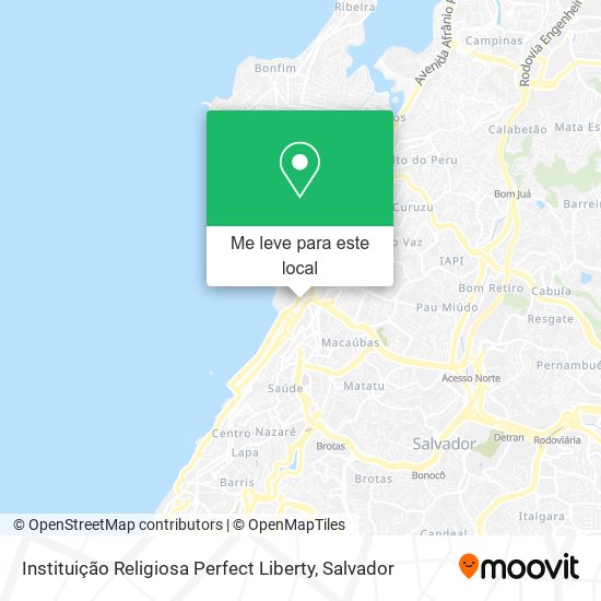 Instituição Religiosa Perfect Liberty mapa