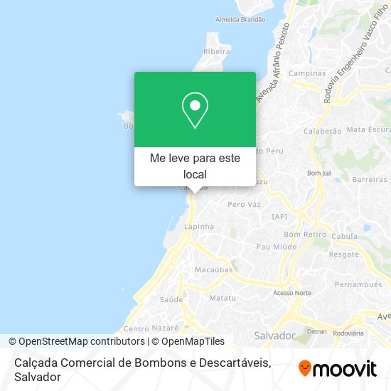 Calçada Comercial de Bombons e Descartáveis mapa