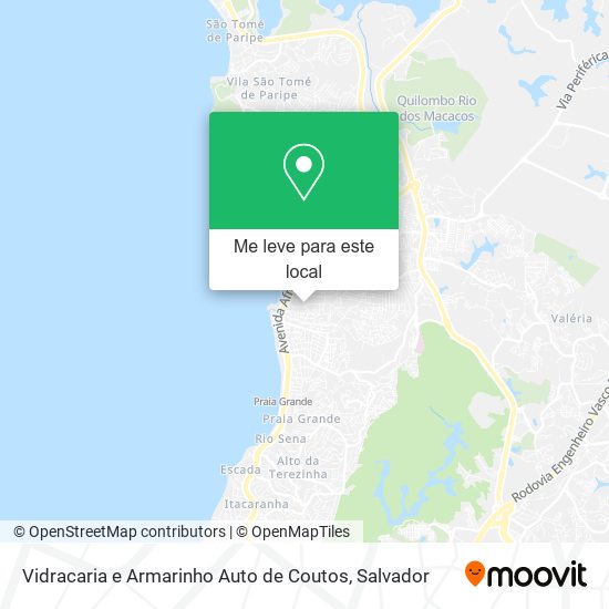 Vidracaria e Armarinho Auto de Coutos mapa