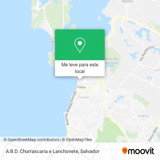 A.B.D. Churrascaria e Lanchonete mapa