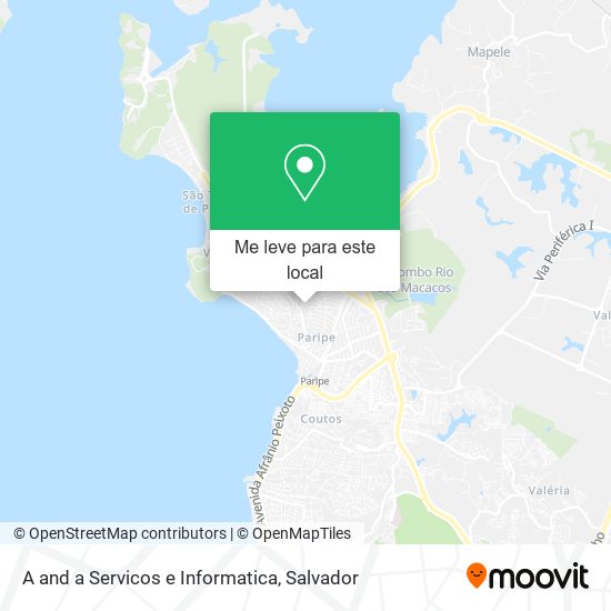 A and a Servicos e Informatica mapa