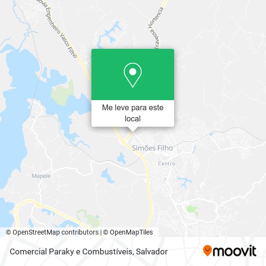 Comercial Paraky e Combustíveis mapa
