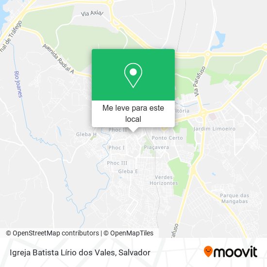 Igreja Batista Lírio dos Vales mapa