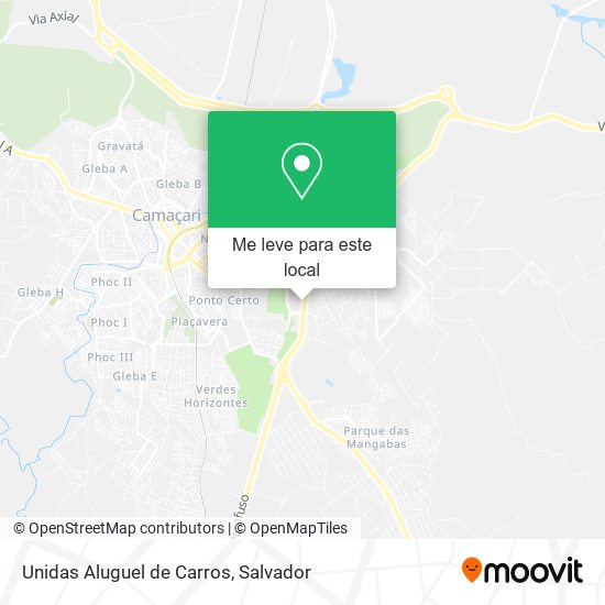 Unidas Aluguel de Carros mapa