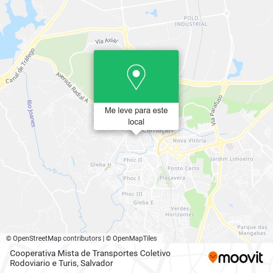 Cooperativa Mista de Transportes Coletivo Rodoviario e Turis mapa