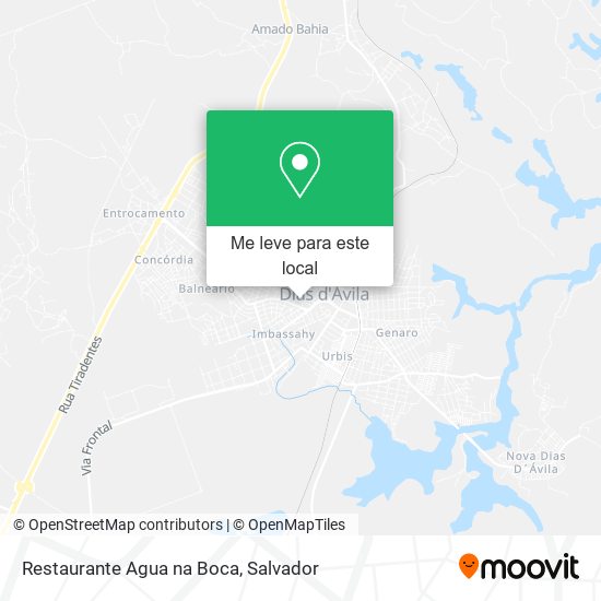 Restaurante Agua na Boca mapa