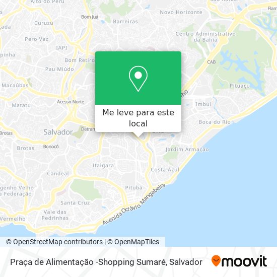 Praça de Alimentação -Shopping Sumaré mapa