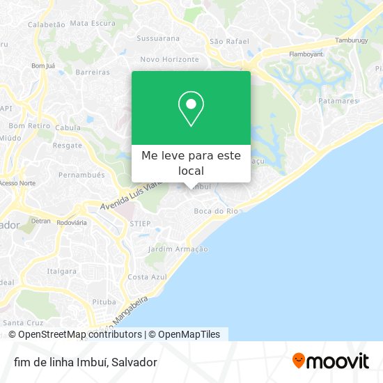 fim de linha Imbuí mapa