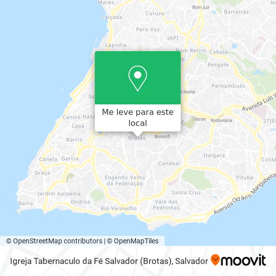 Igreja Tabernaculo da Fé Salvador (Brotas) mapa