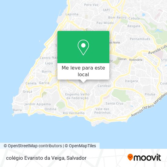 colégio Evaristo da Veiga mapa