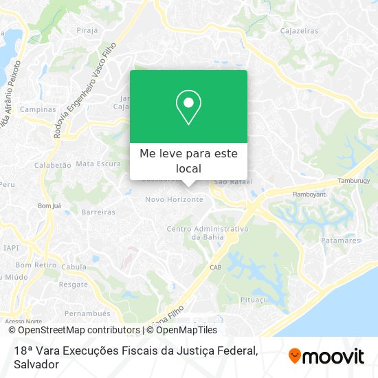 18ª Vara Execuções Fiscais da Justiça Federal mapa