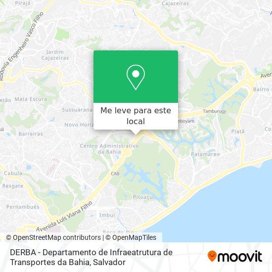 DERBA - Departamento de Infraeatrutura de Transportes da Bahia mapa